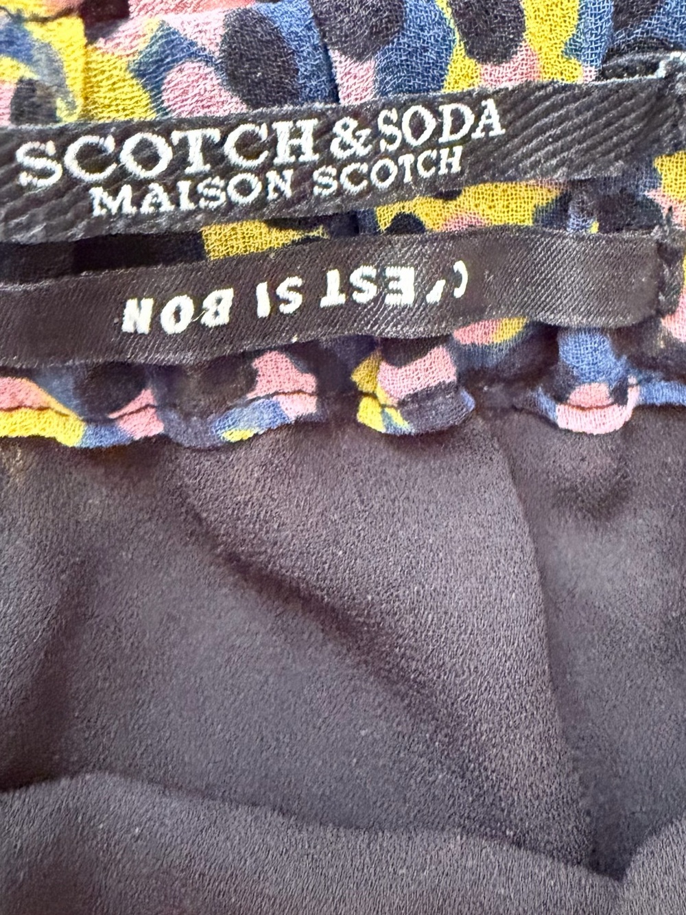 Scotch&Soda Abstract Multicolour Ruffle Mini Skirt Size L - Picture 5 of 7